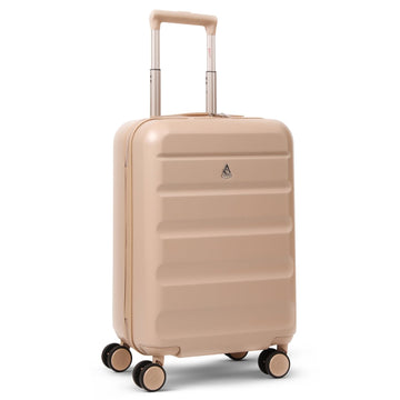 Aerolite 55x35x25cm Hard Shell Carry On Hand Cabin Luggage Suitcase with 4 Spinner Wheels & TSA Lock – Max Size Cabin Bag for Air Europa, Air France, ITA Airways, KLM & Transavia - Beige
